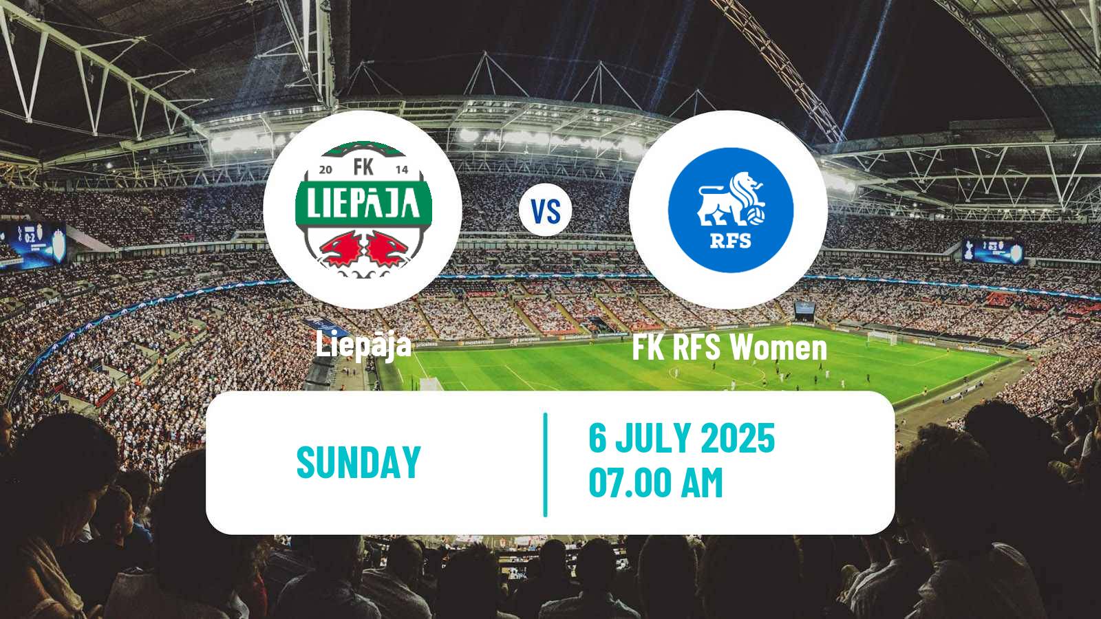 Soccer Latvian 1 Liga Women Liepāja - RFS