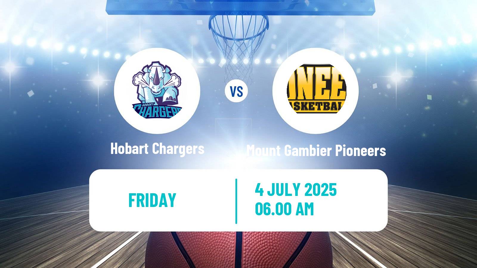 Basketball Australian NBL1 South Hobart Chargers - Mount Gambier Pioneers