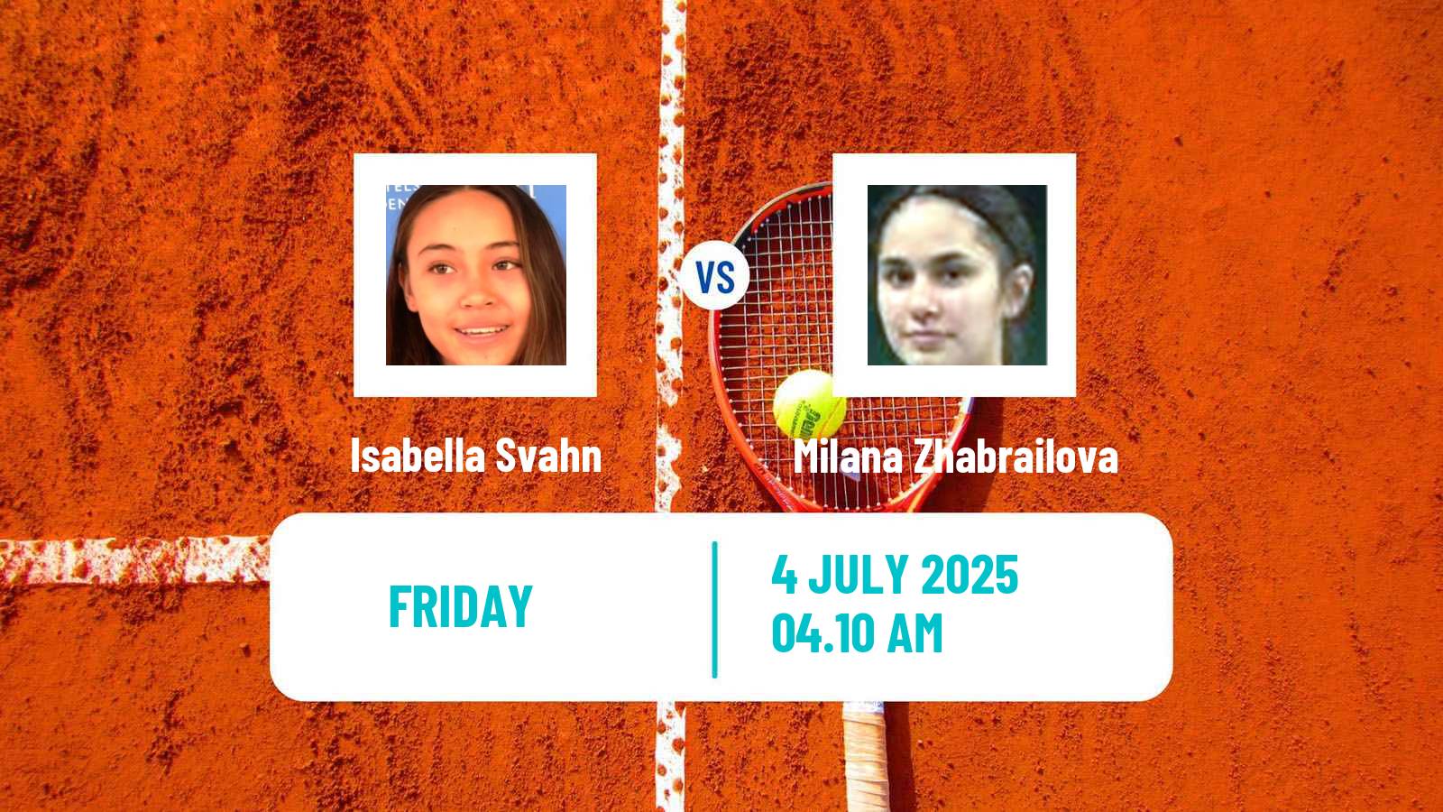 Tennis ITF W15 Kursumlijska Banja 9 Women Isabella Svahn - Milana Zhabrailova
