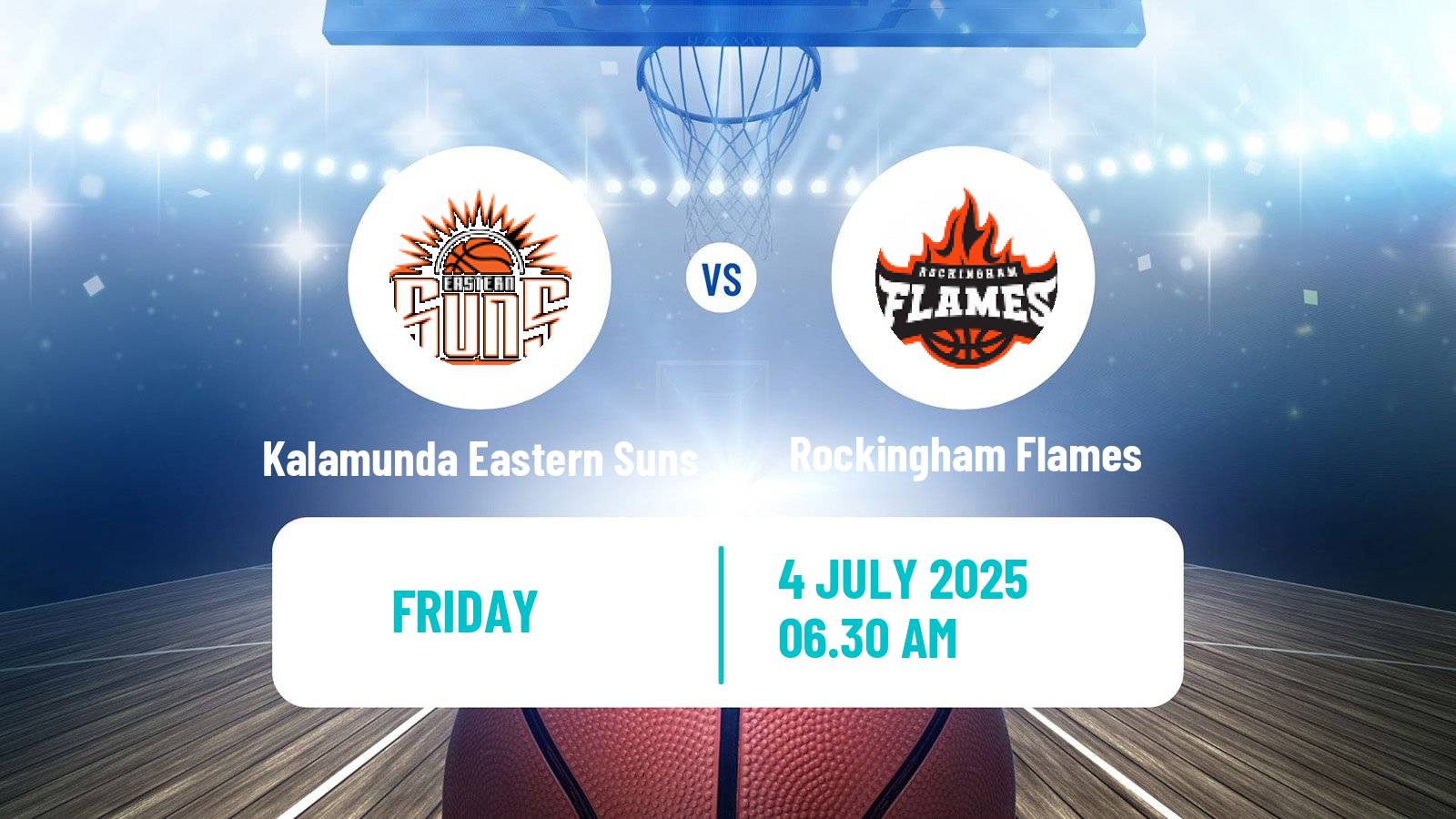 Basketball Australian NBL1 West Women Kalamunda Eastern Suns - Rockingham Flames