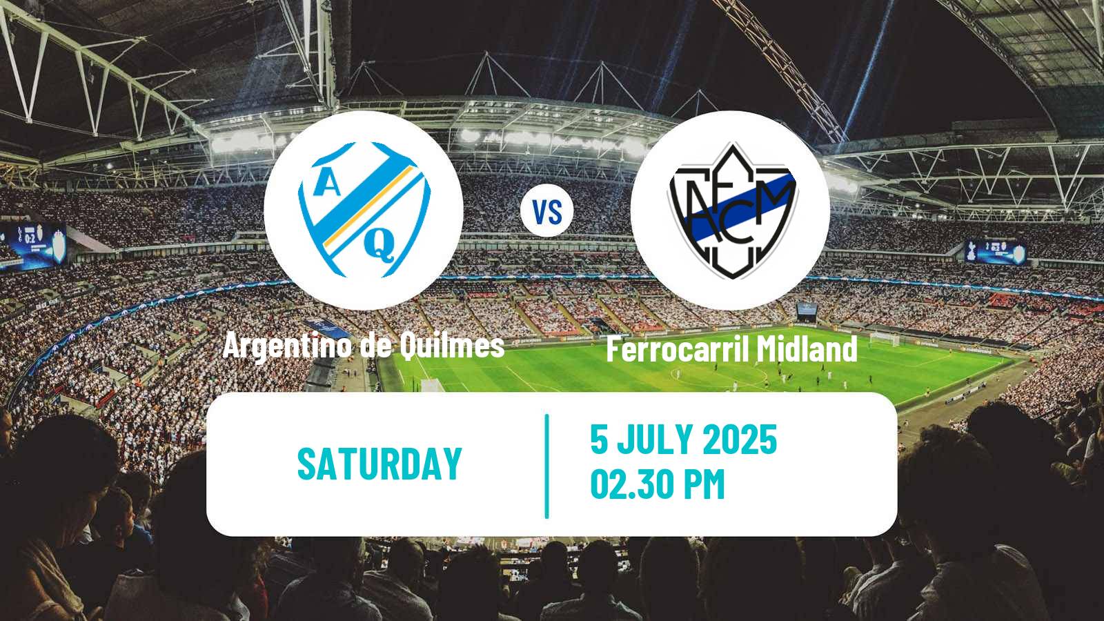 Soccer Argentinian Primera B Argentino de Quilmes - Ferrocarril Midland