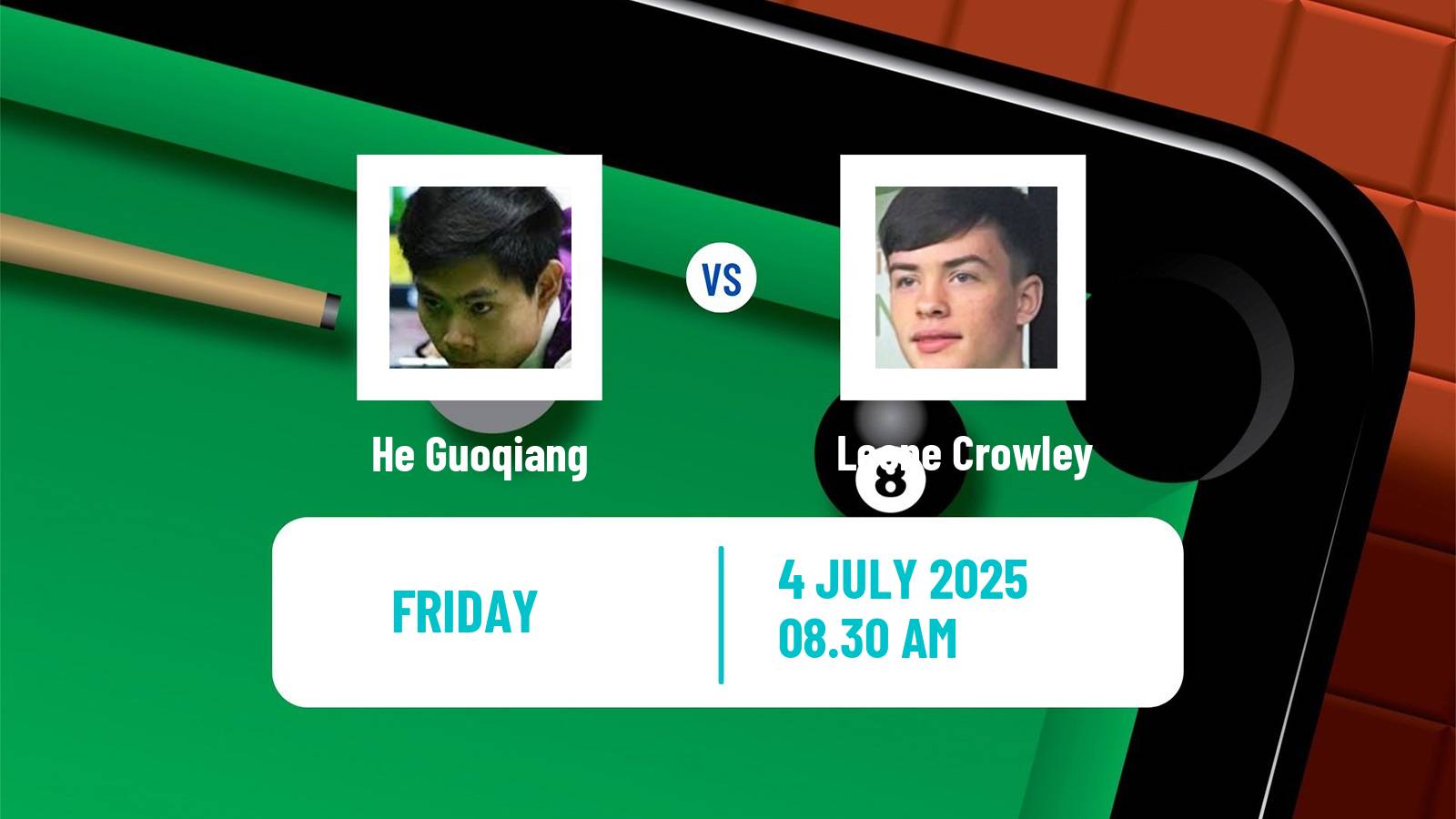 Snooker Championship League He Guoqiang - Leone Crowley