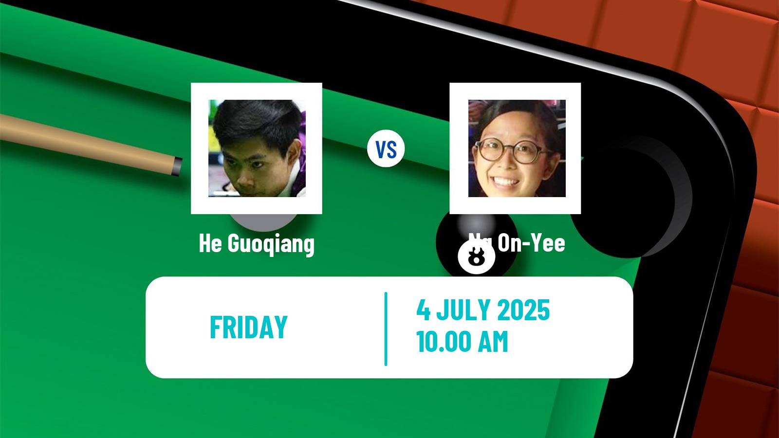 Snooker Championship League He Guoqiang - Ng On-Yee