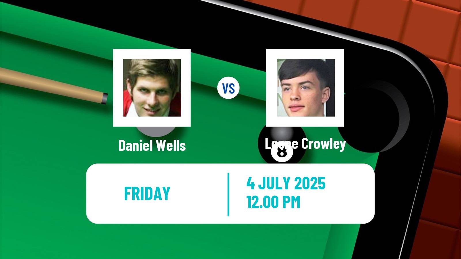 Snooker Championship League Daniel Wells - Leone Crowley