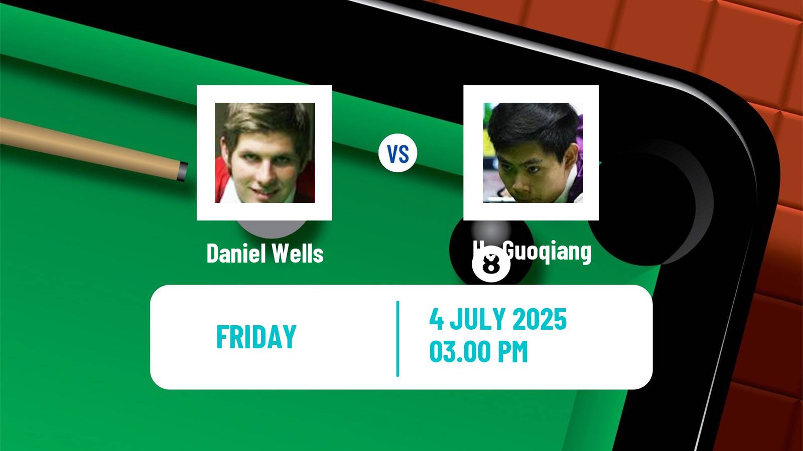 Snooker Championship League Daniel Wells - He Guoqiang