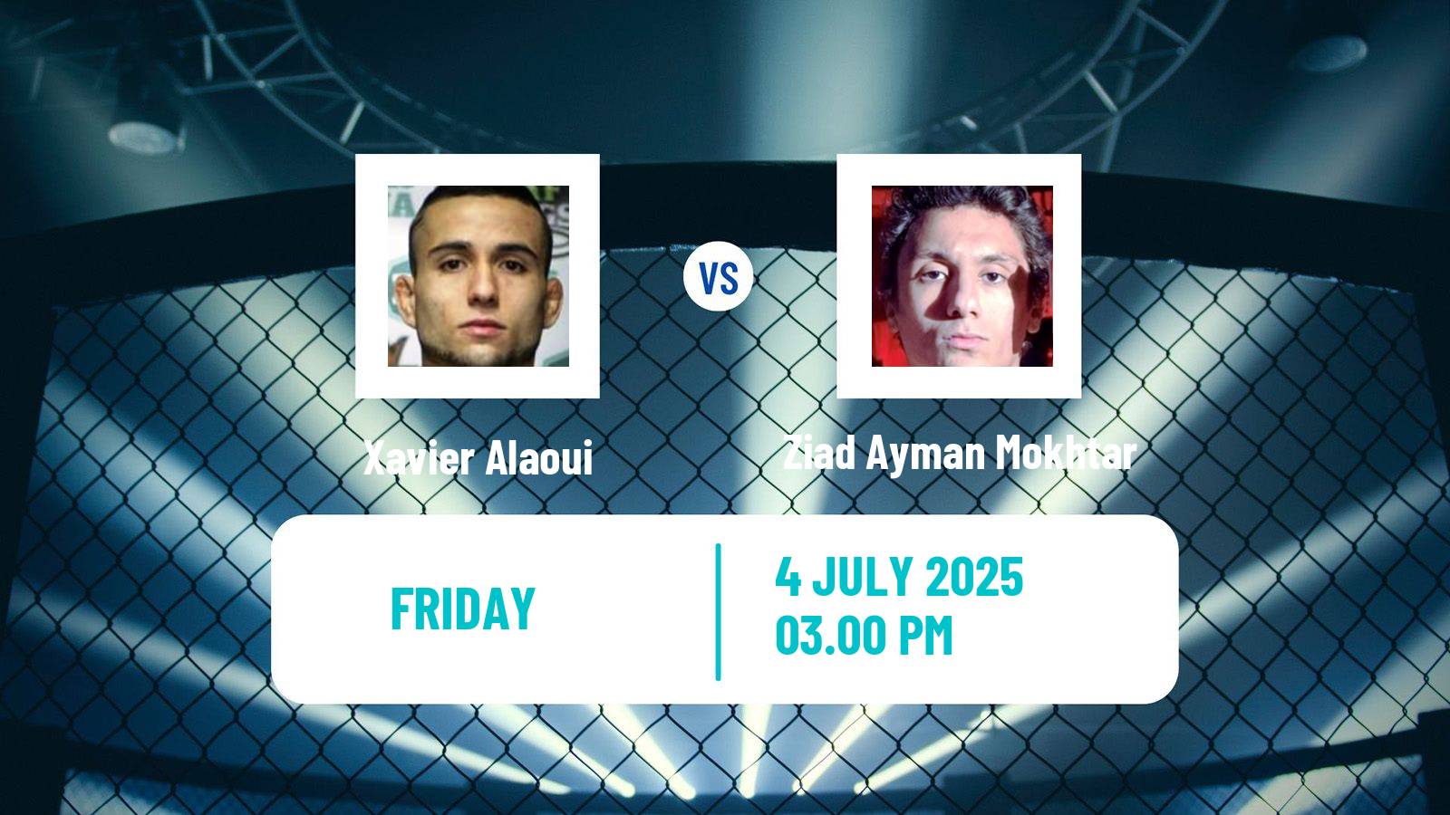 MMA Bantamweight Pfl Mena Tournament Men Xavier Alaoui - Ziad Ayman Mokhtar