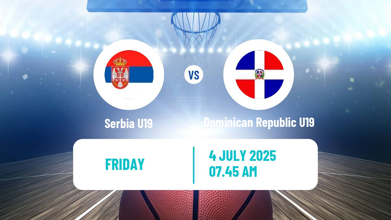 Basketball World Championship U19 Basketball Serbia U19 - Dominican Republic U19