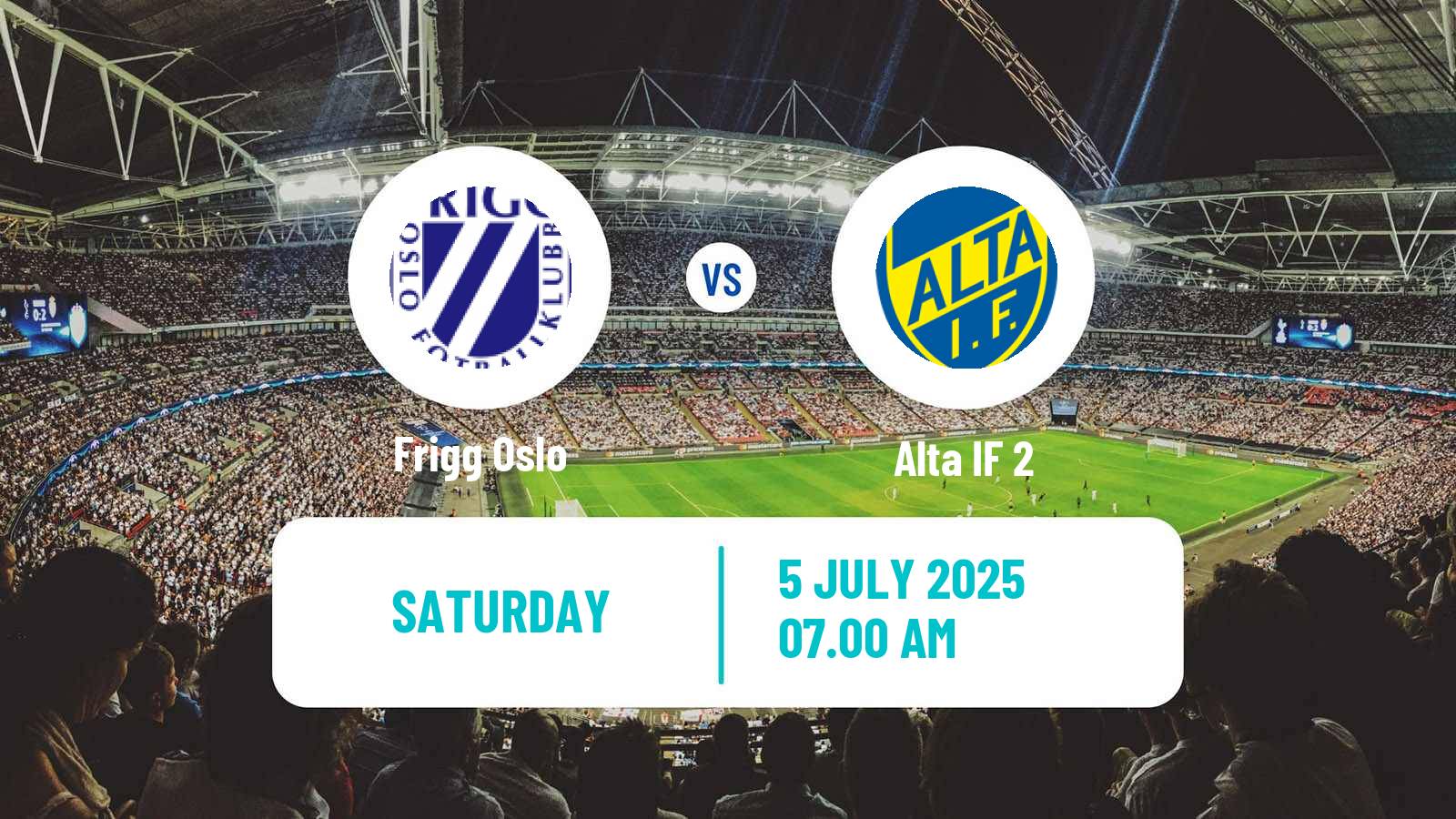 Soccer Norwegian Division 3 - Group 1 Frigg Oslo - Alta 2