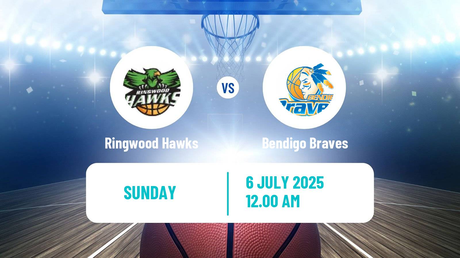 Basketball Australian NBL1 South Ringwood Hawks - Bendigo Braves