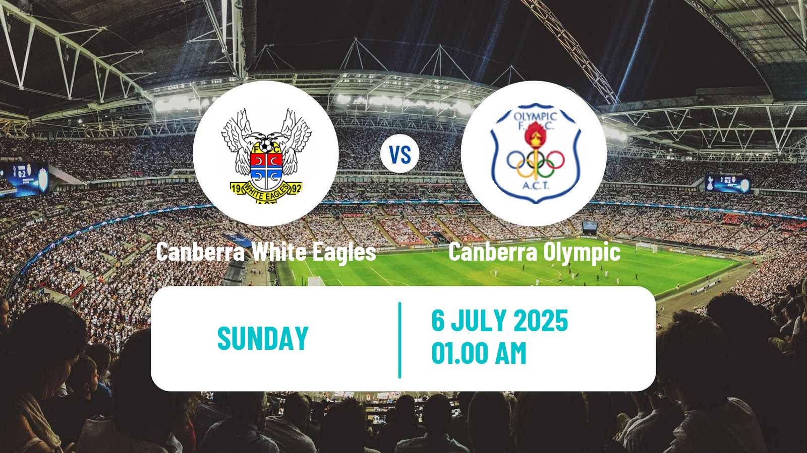 Soccer Australian Capital Premier League Canberra White Eagles - Canberra Olympic