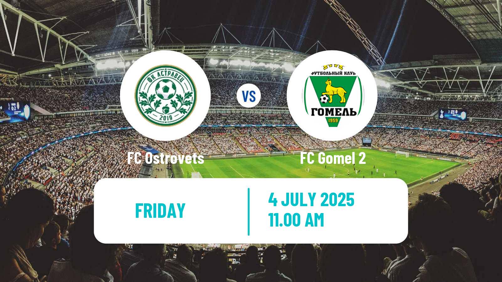 Soccer Belarusian Pershaya Liga Ostrovets - Gomel 2