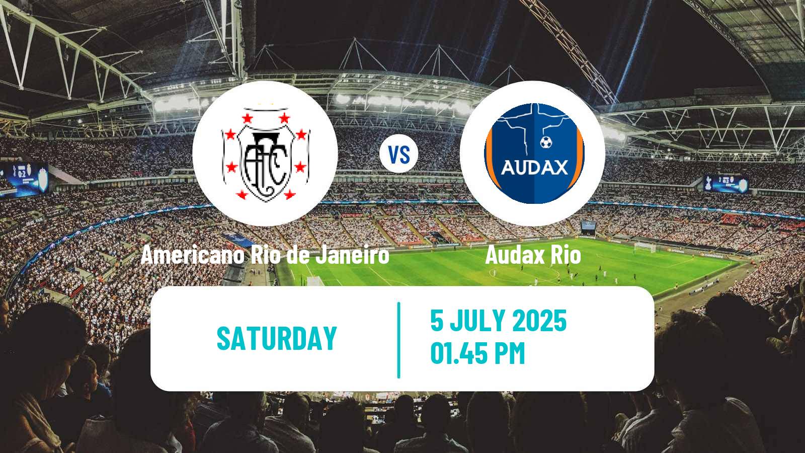 Soccer Brazilian Campeonato Carioca 2 Americano Rio de Janeiro - Audax Rio