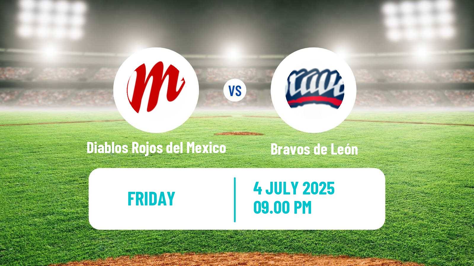 Baseball LMB Diablos Rojos del Mexico - Bravos de León