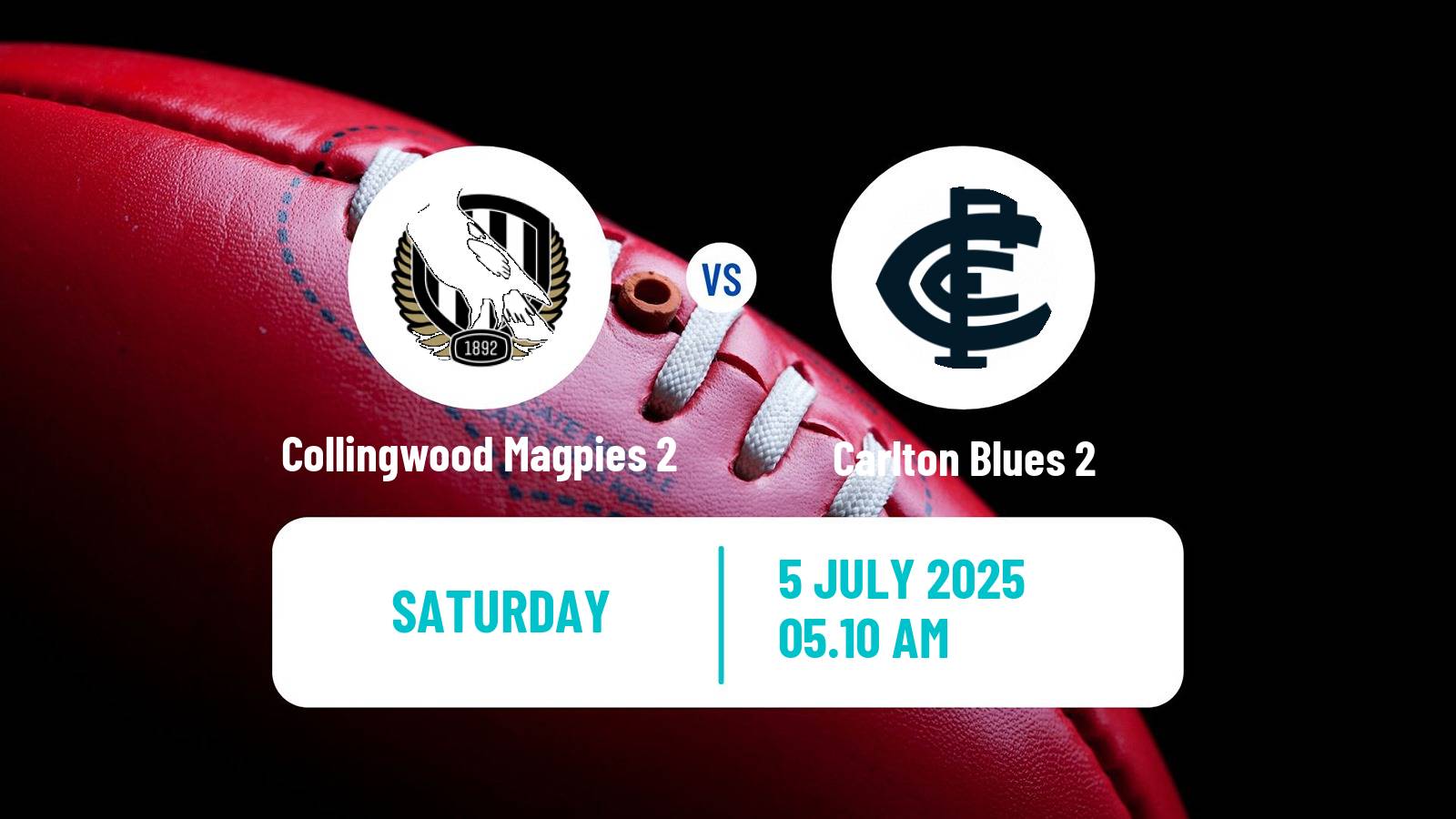 Aussie rules VFL Collingwood Magpies 2 - Carlton Blues 2