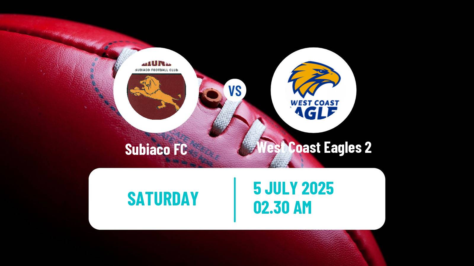 Aussie rules WAFL Subiaco - West Coast Eagles 2