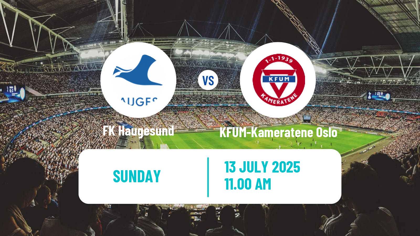 Soccer Norwegian Eliteserien Haugesund - KFUM-Kameratene Oslo