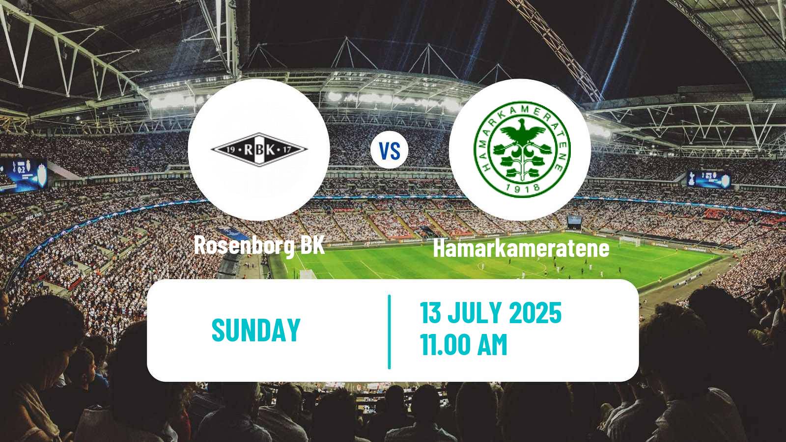 Soccer Norwegian Eliteserien Rosenborg - Hamarkameratene