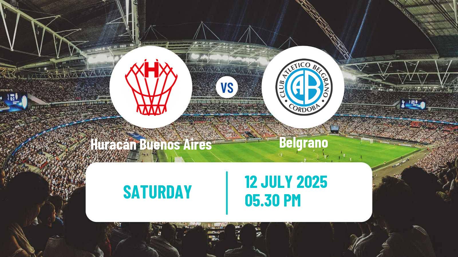 Soccer Argentinian Liga Profesional Huracán Buenos Aires - Belgrano