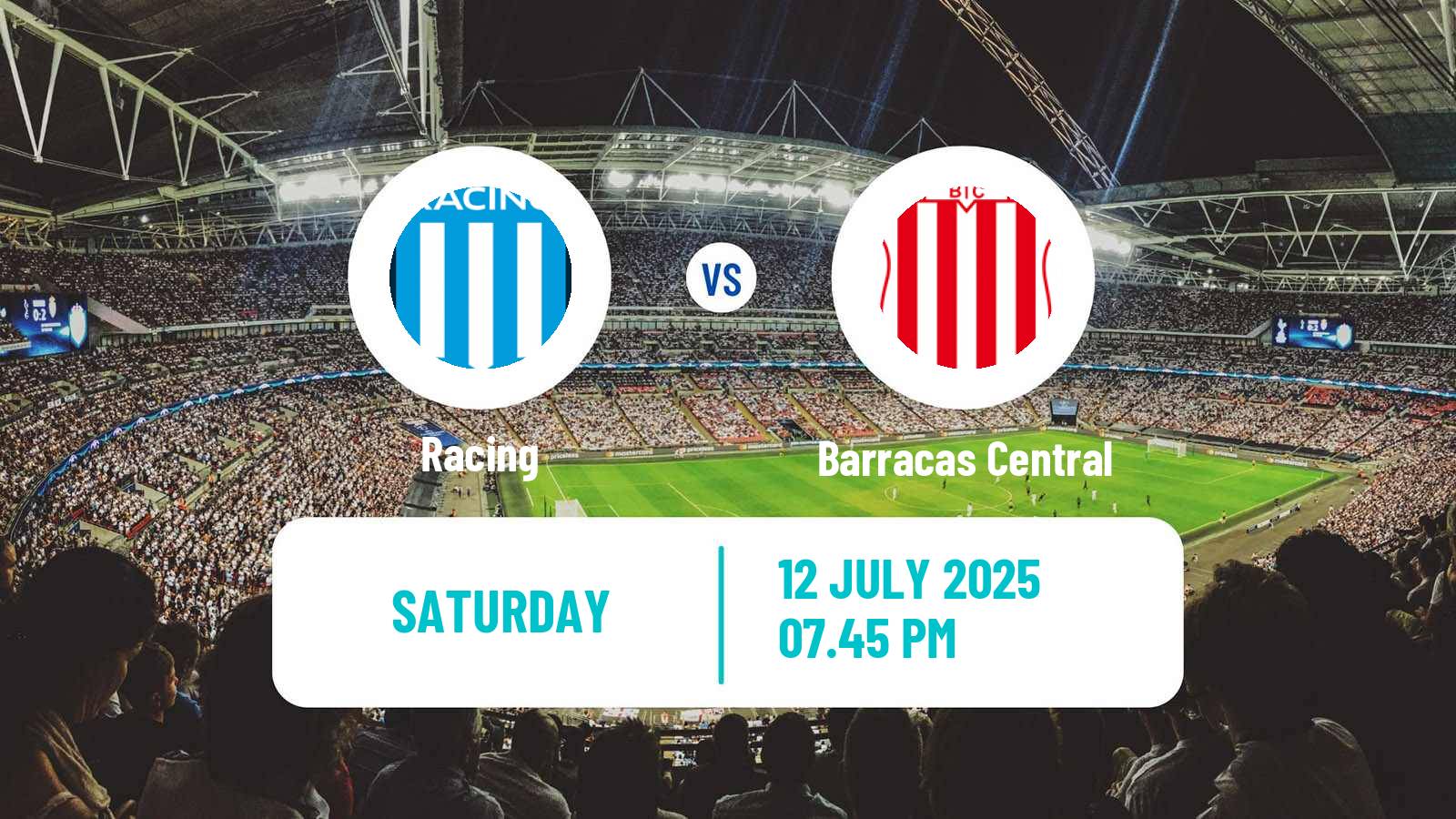 Soccer Argentinian Liga Profesional Racing - Barracas Central