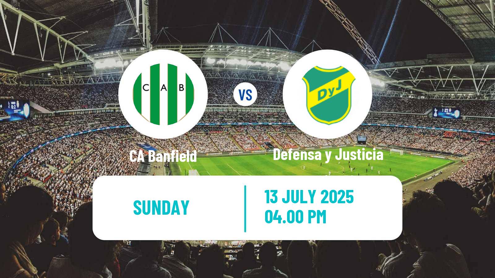 Soccer Argentinian Liga Profesional Banfield - Defensa y Justicia