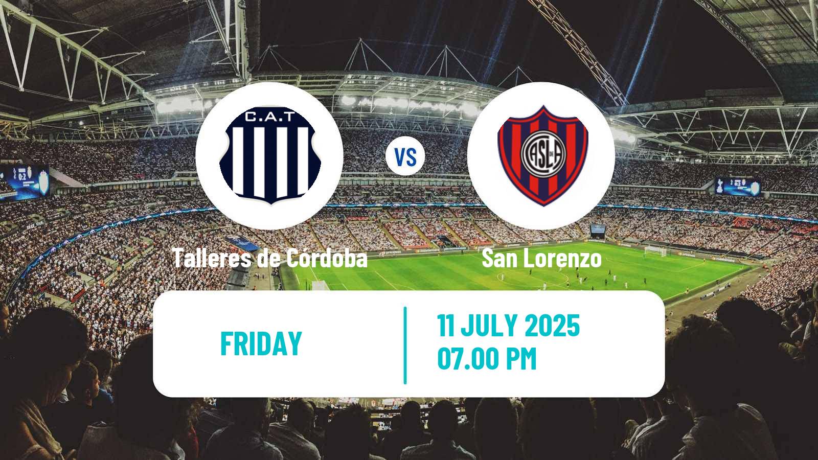 Soccer Argentinian Liga Profesional Talleres de Córdoba - San Lorenzo