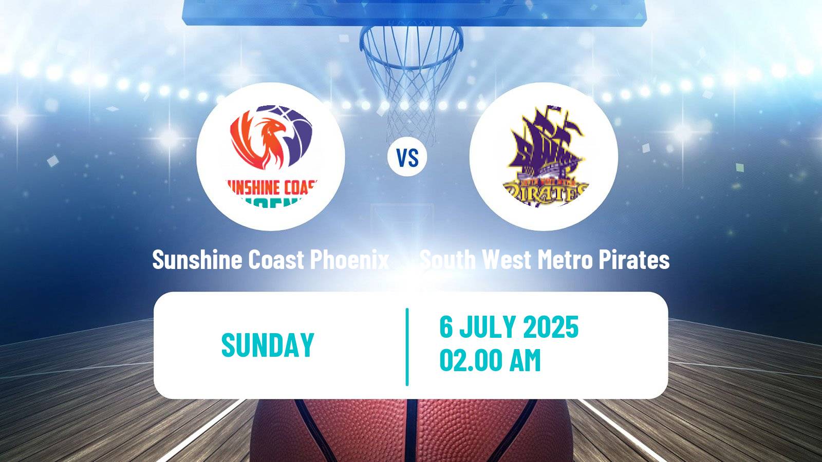 Basketball Australian NBL1 North Sunshine Coast Phoenix - South West Metro Pirates