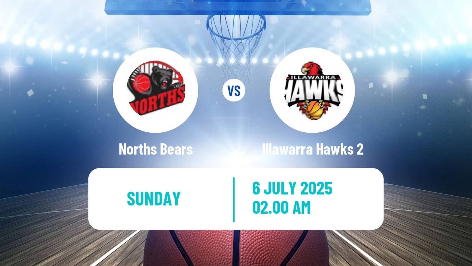 Basketball Australian NBL1 East Norths Bears - Illawarra Hawks 2