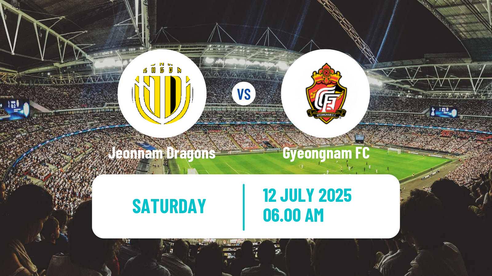Soccer South Korean K-League 2 Jeonnam Dragons - Gyeongnam