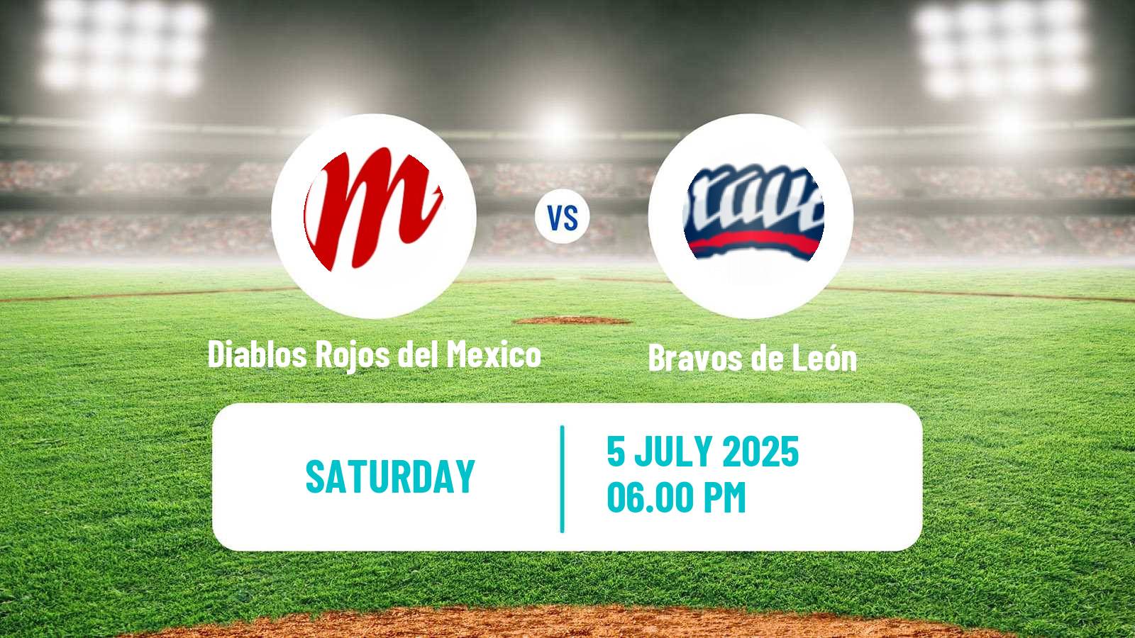 Baseball LMB Diablos Rojos del Mexico - Bravos de León