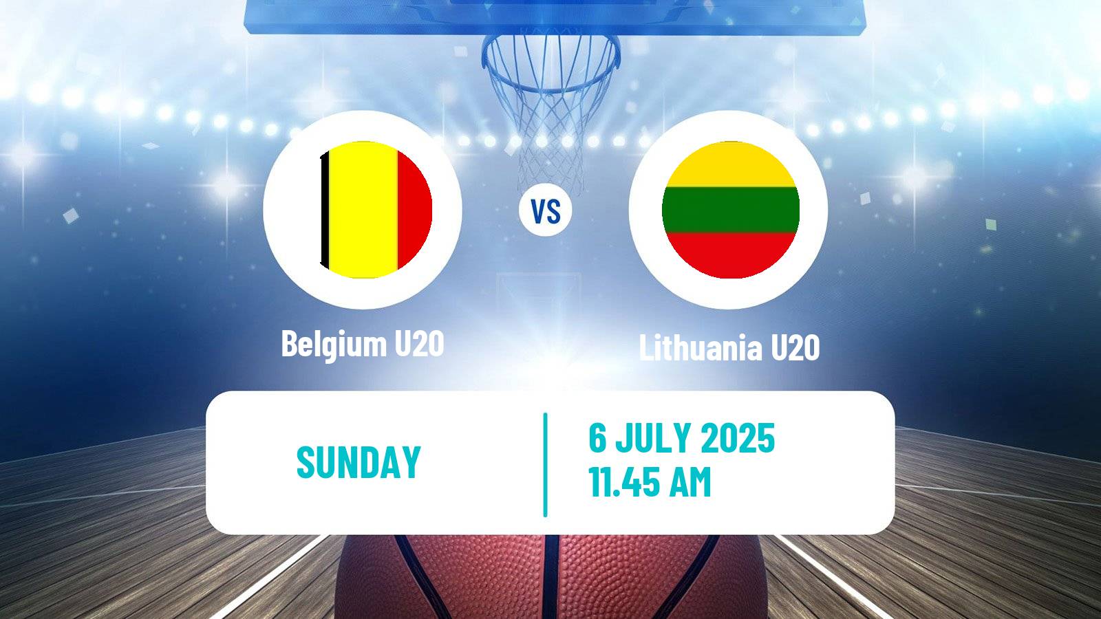 Basketball Friendly International Basketball Belgium U20 - Lithuania U20