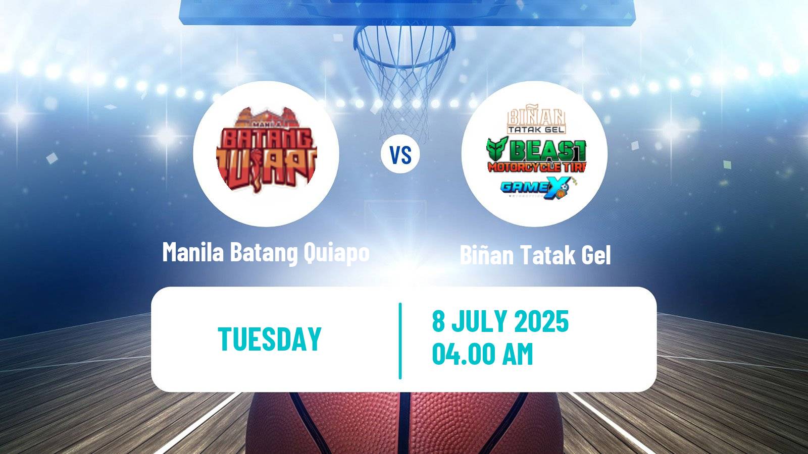 Basketball Philippines MBPL  Manila Batang Quiapo - Biñan Tatak Gel