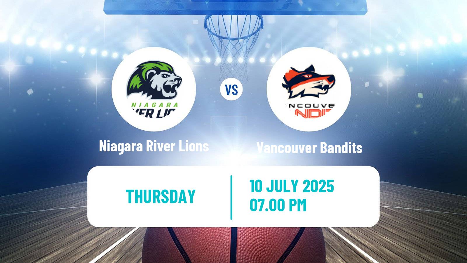 Basketball Canadian CEBL Niagara River Lions - Vancouver Bandits
