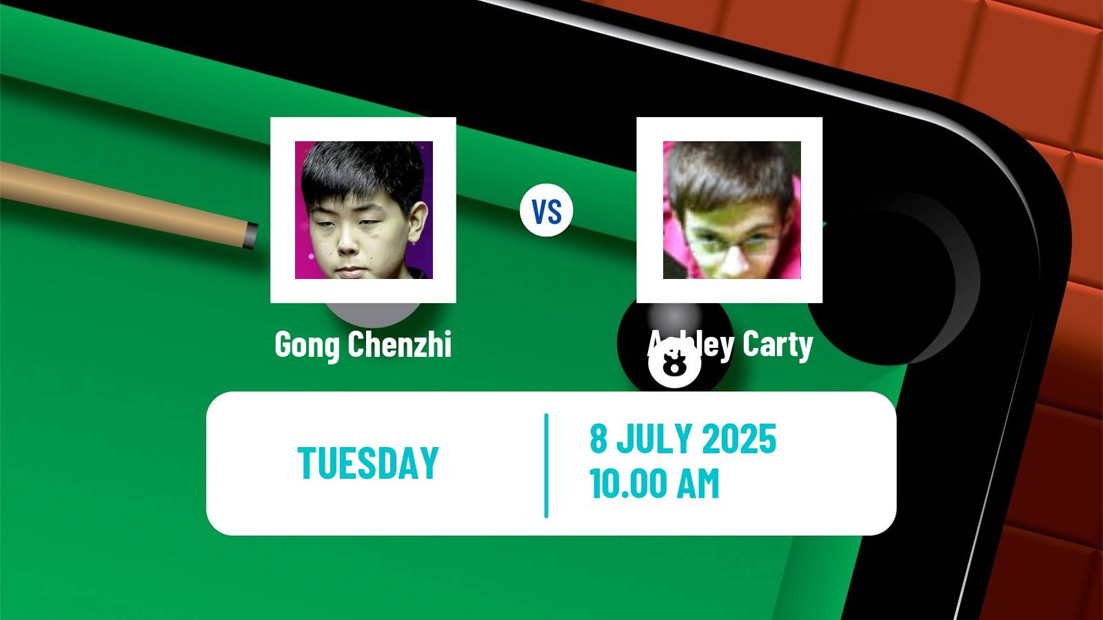 Snooker Championship League Gong Chenzhi - Ashley Carty