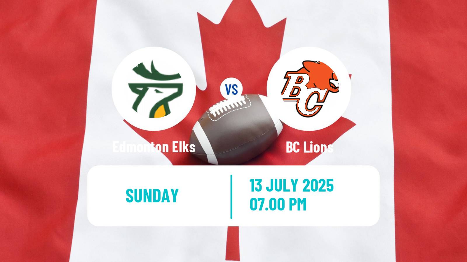 Canadian football CFL Edmonton Elks - BC Lions