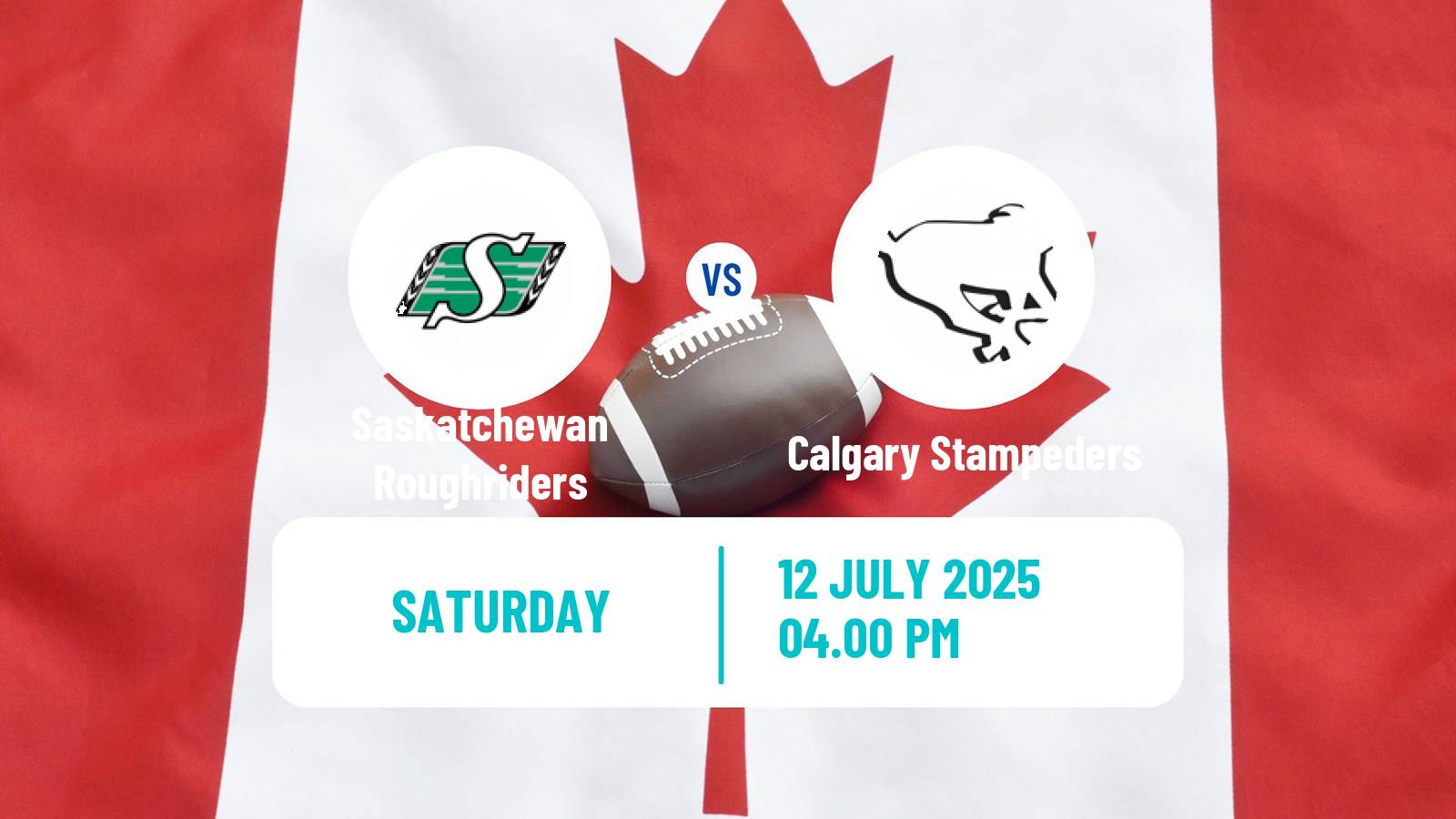 Canadian football CFL Saskatchewan Roughriders - Calgary Stampeders