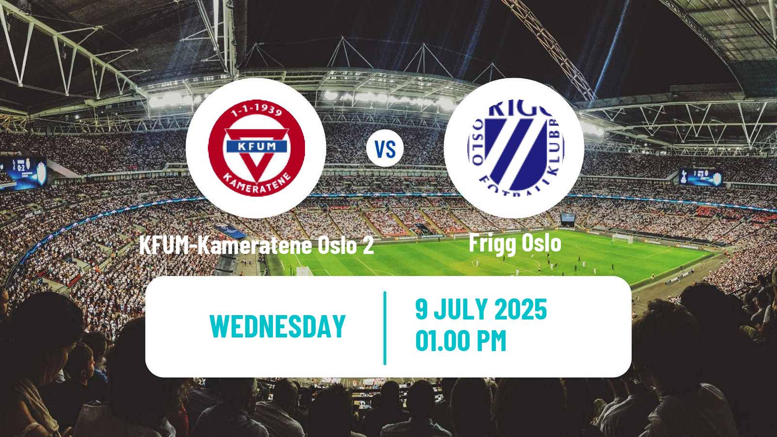 Soccer Norwegian Division 3 - Group 1 KFUM-Kameratene Oslo 2 - Frigg Oslo