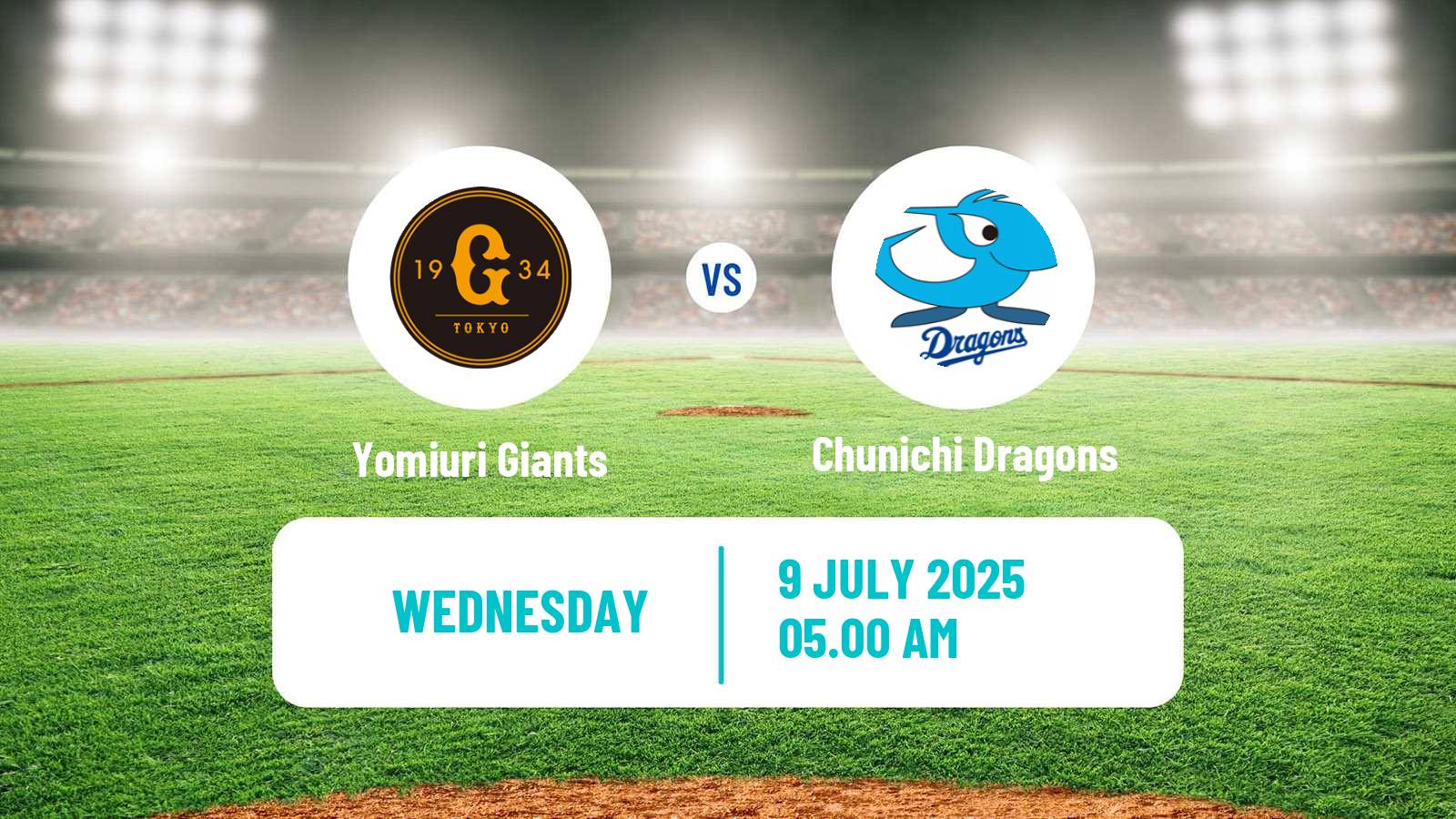 Baseball NPB Yomiuri Giants - Chunichi Dragons