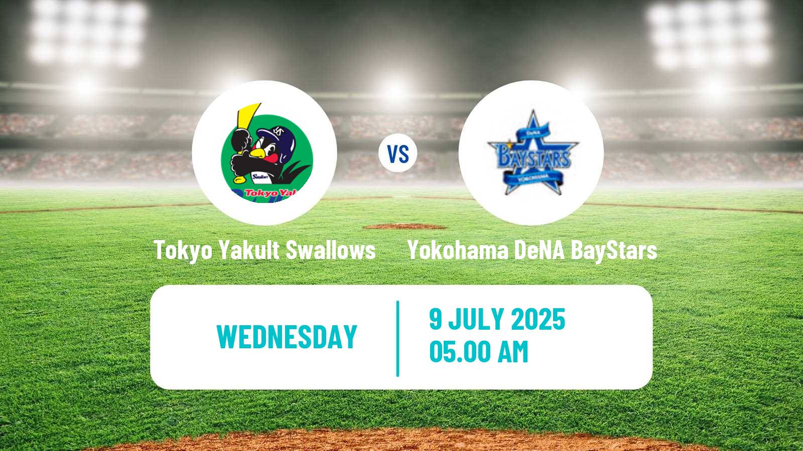 Baseball NPB Tokyo Yakult Swallows - Yokohama DeNA BayStars