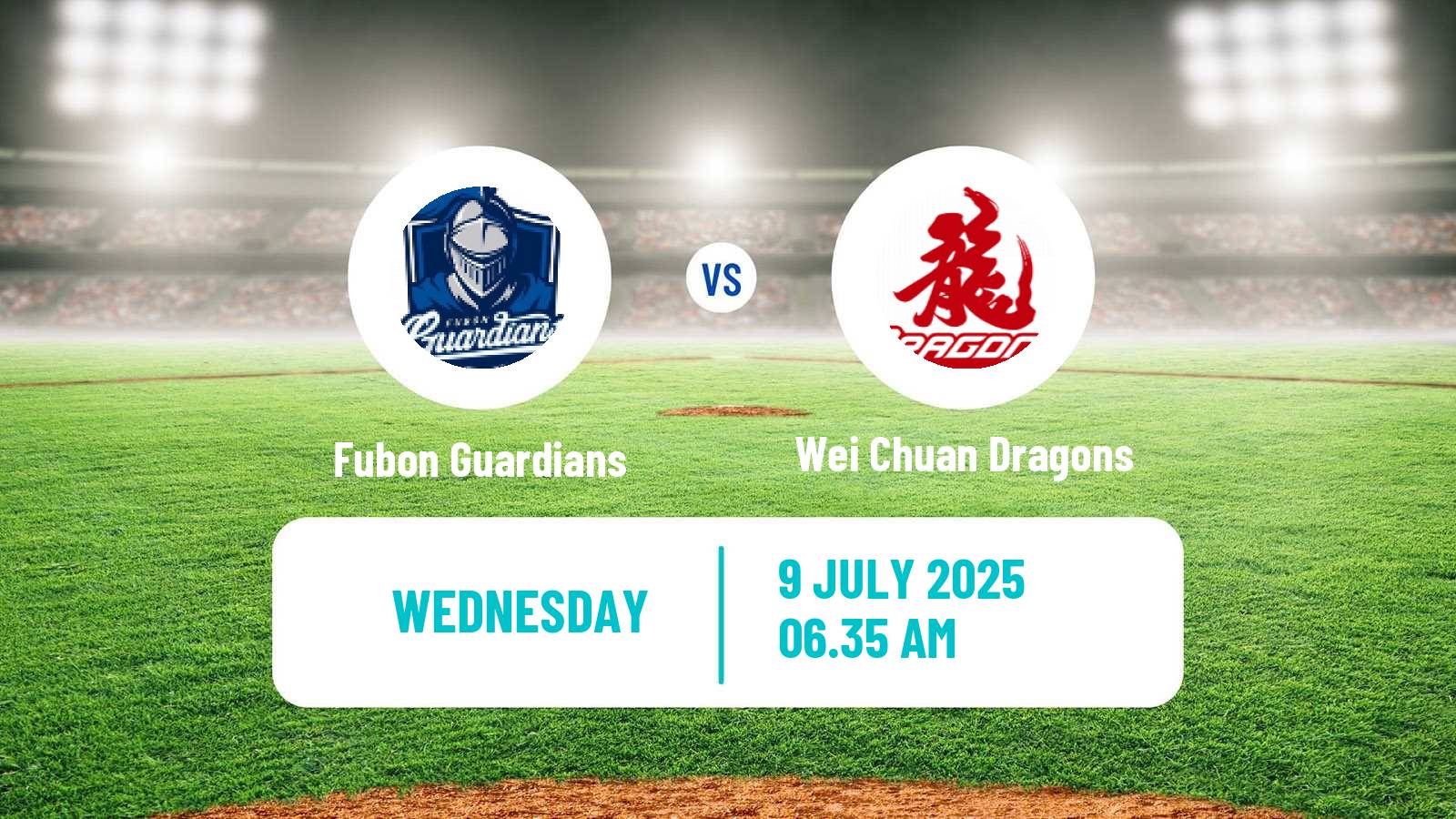 Baseball Taiwan CPBL Fubon Guardians - Wei Chuan Dragons