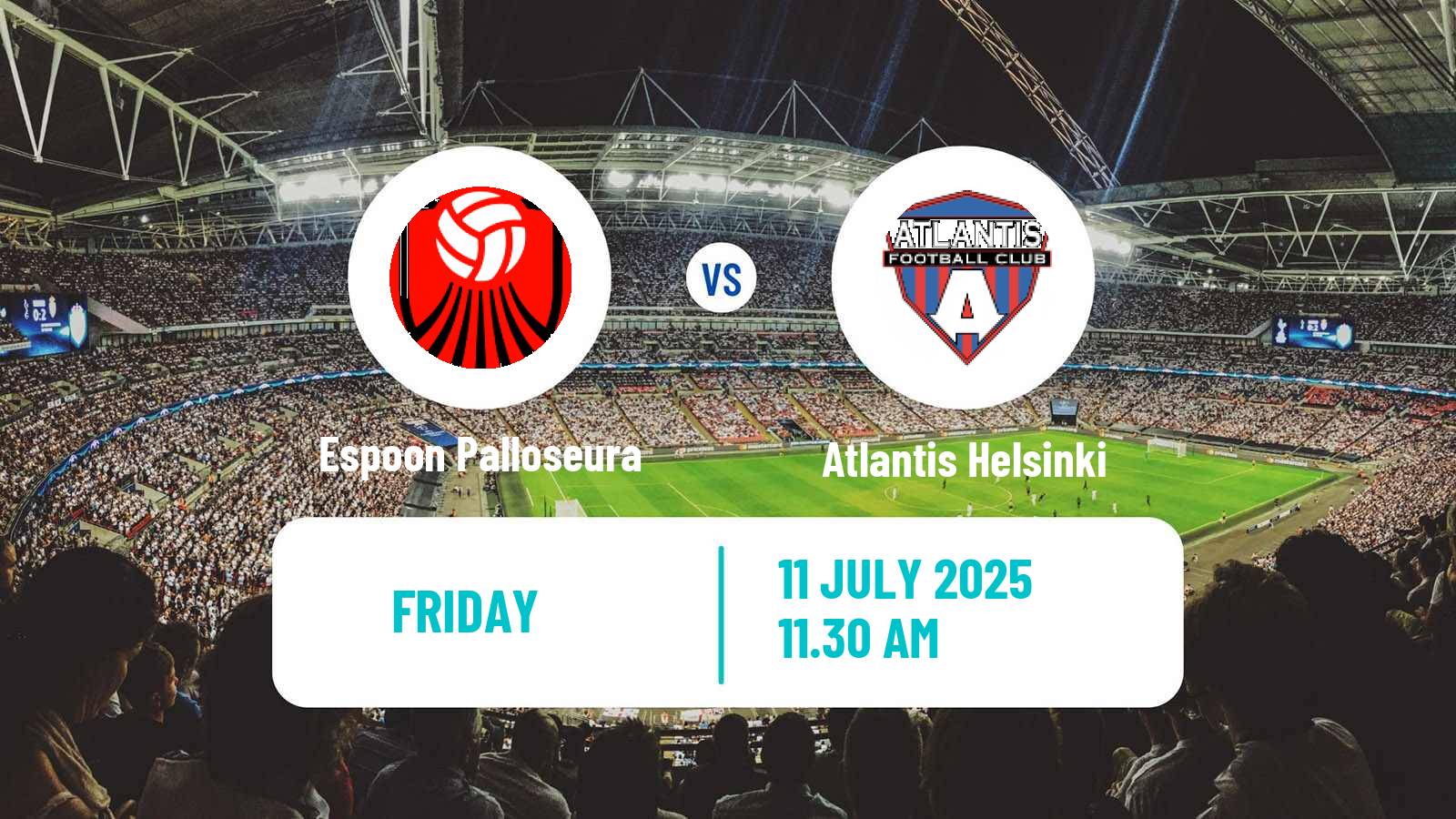 Soccer Finnish Ykkonen Espoon Palloseura - Atlantis Helsinki