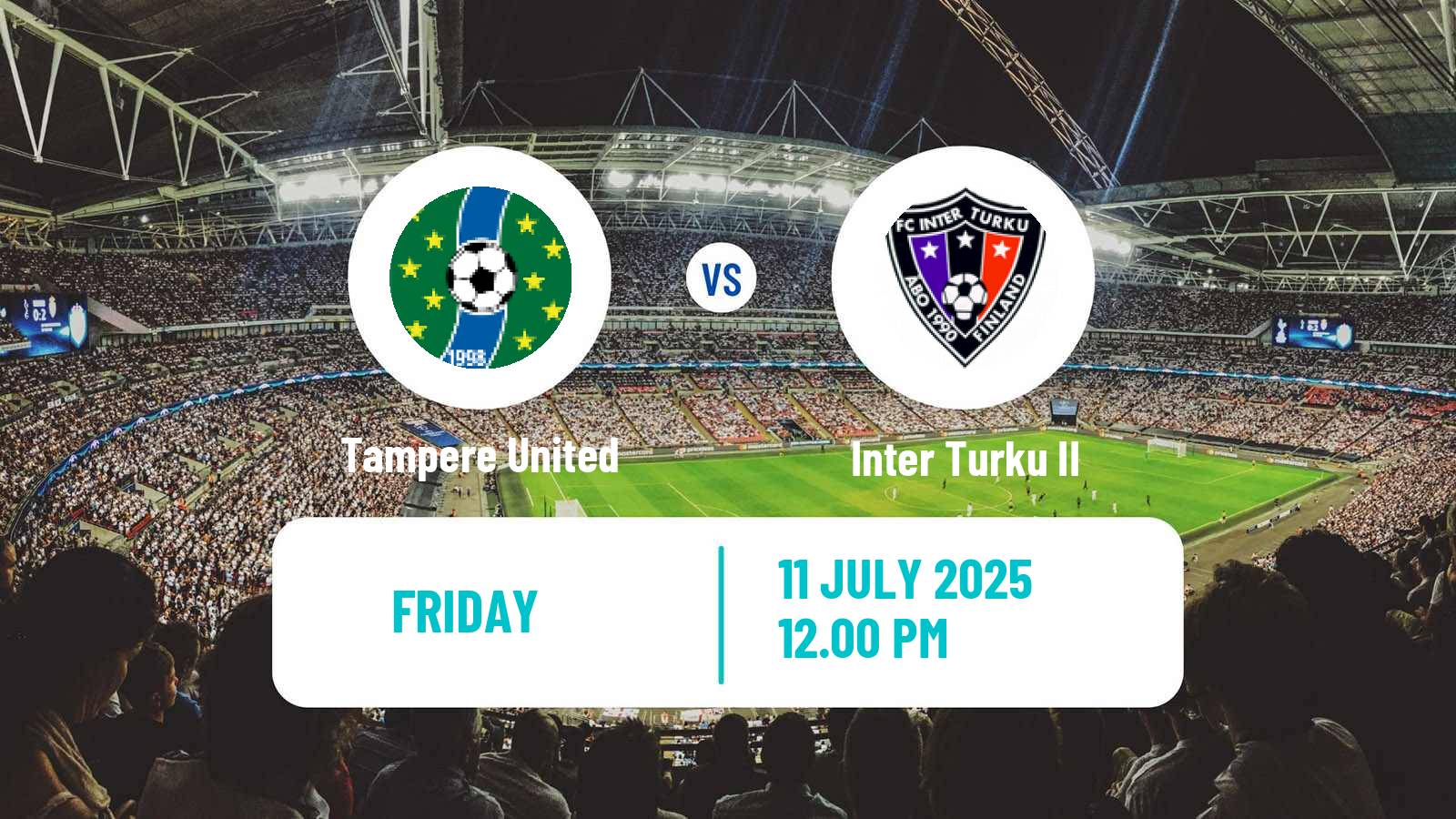 Soccer Finnish Ykkonen Tampere United - Inter Turku II