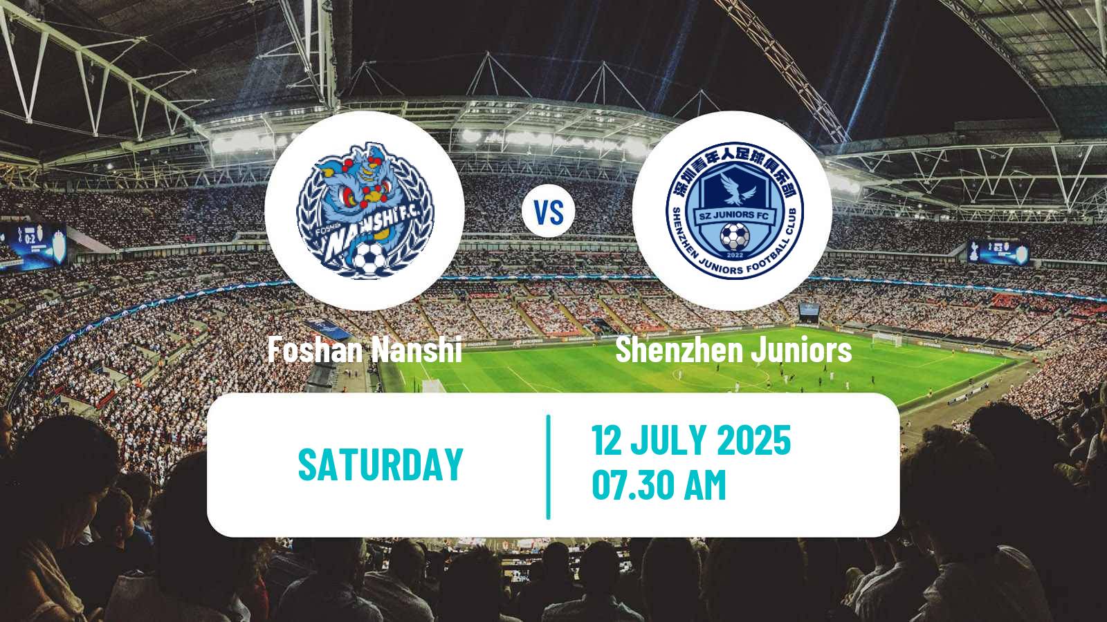 Soccer Chinese Jia League Foshan Nanshi - Shenzhen Juniors