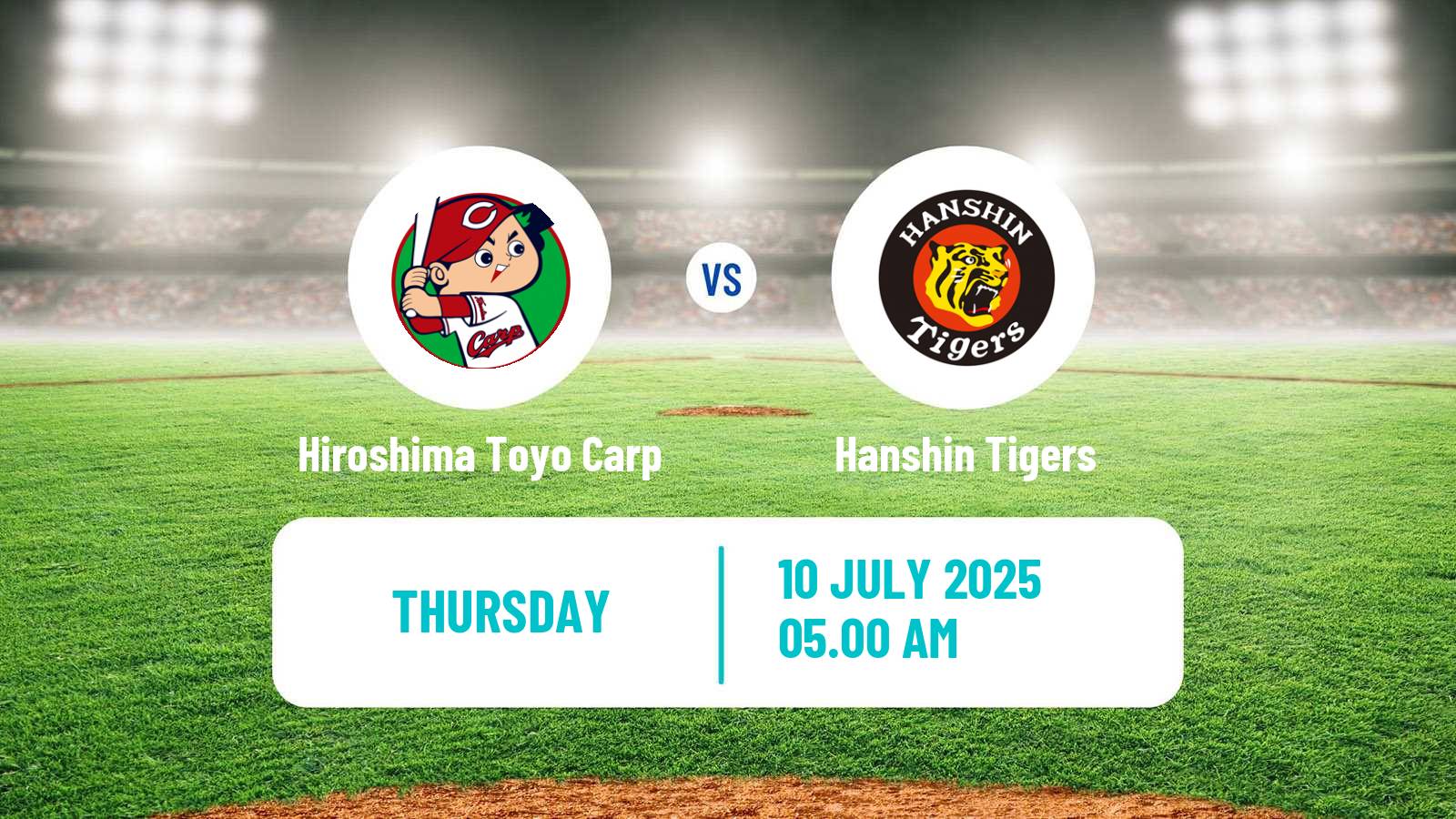 Baseball NPB Hiroshima Toyo Carp - Hanshin Tigers