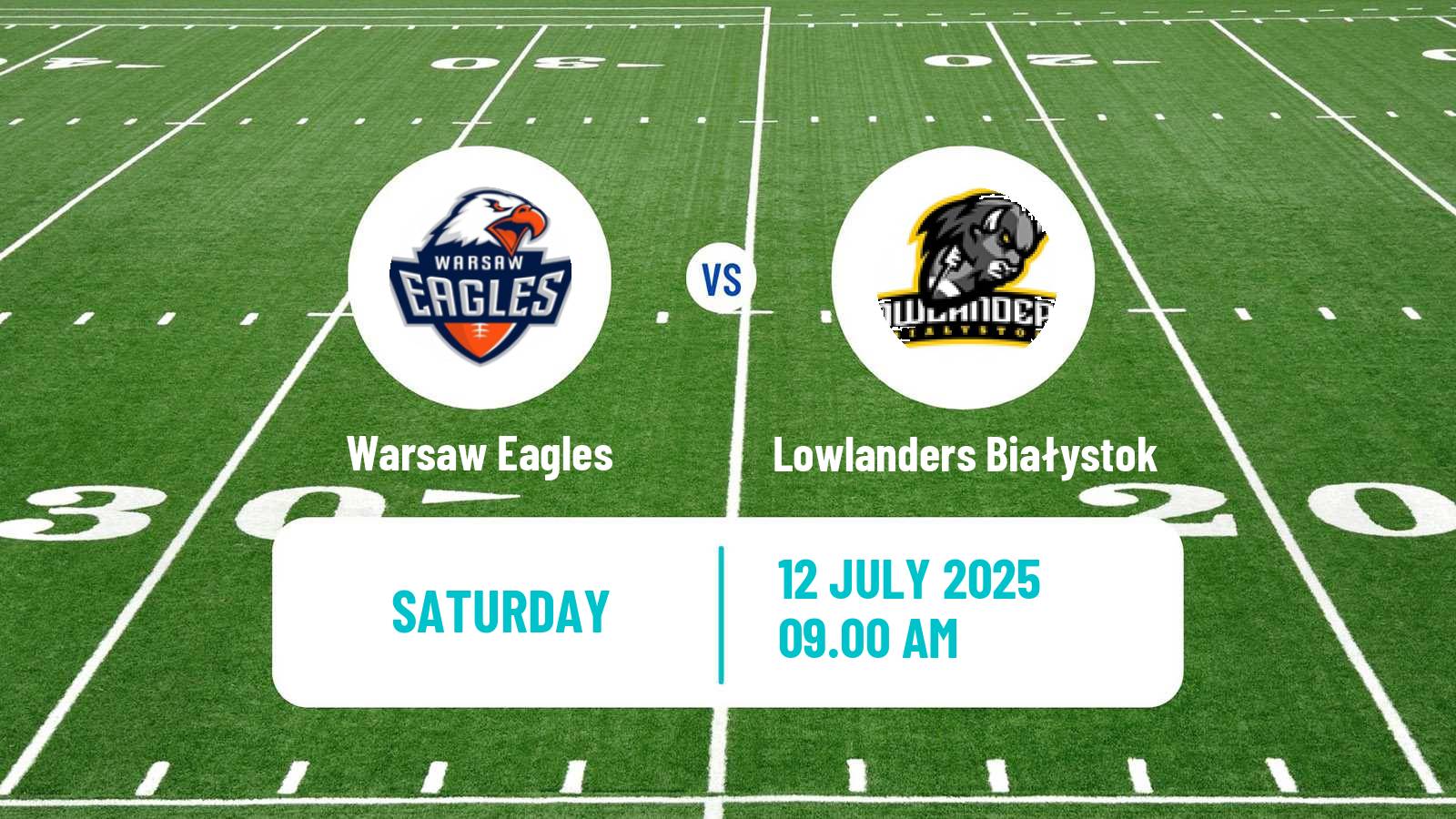 American football Polish PFL 1 Warsaw Eagles - Lowlanders Białystok