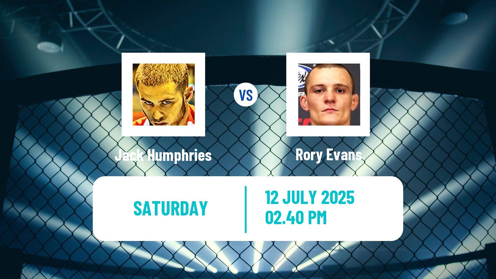 MMA Bantamweight Cage Warriors Men Jack Humphries - Rory Evans