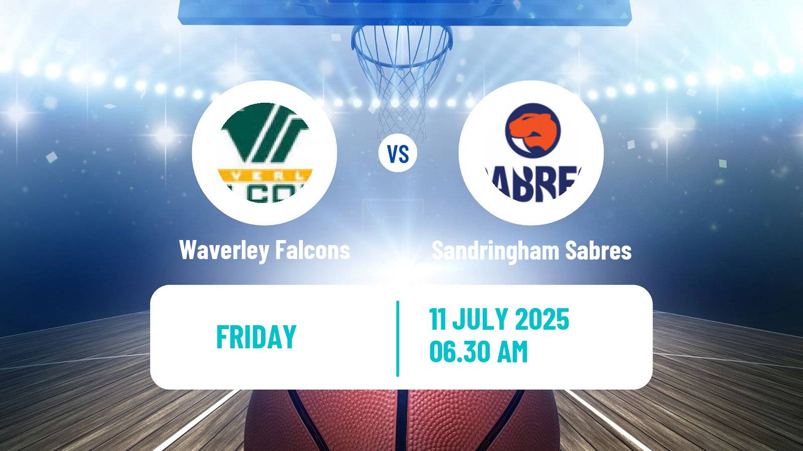 Basketball Australian NBL1 South Waverley Falcons - Sandringham Sabres