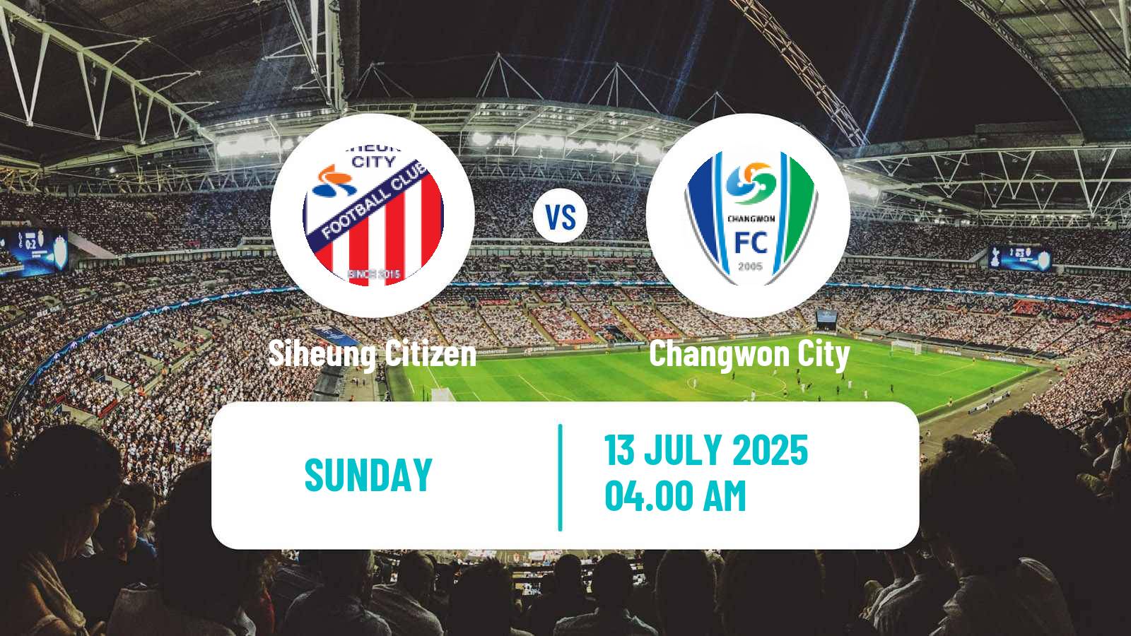 Soccer South Korean K3 League Siheung Citizen - Changwon City