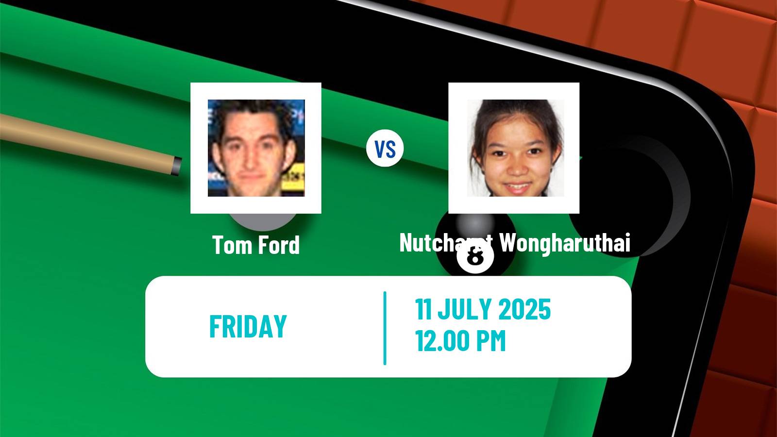 Snooker Championship League Tom Ford - Nutcharat Wongharuthai