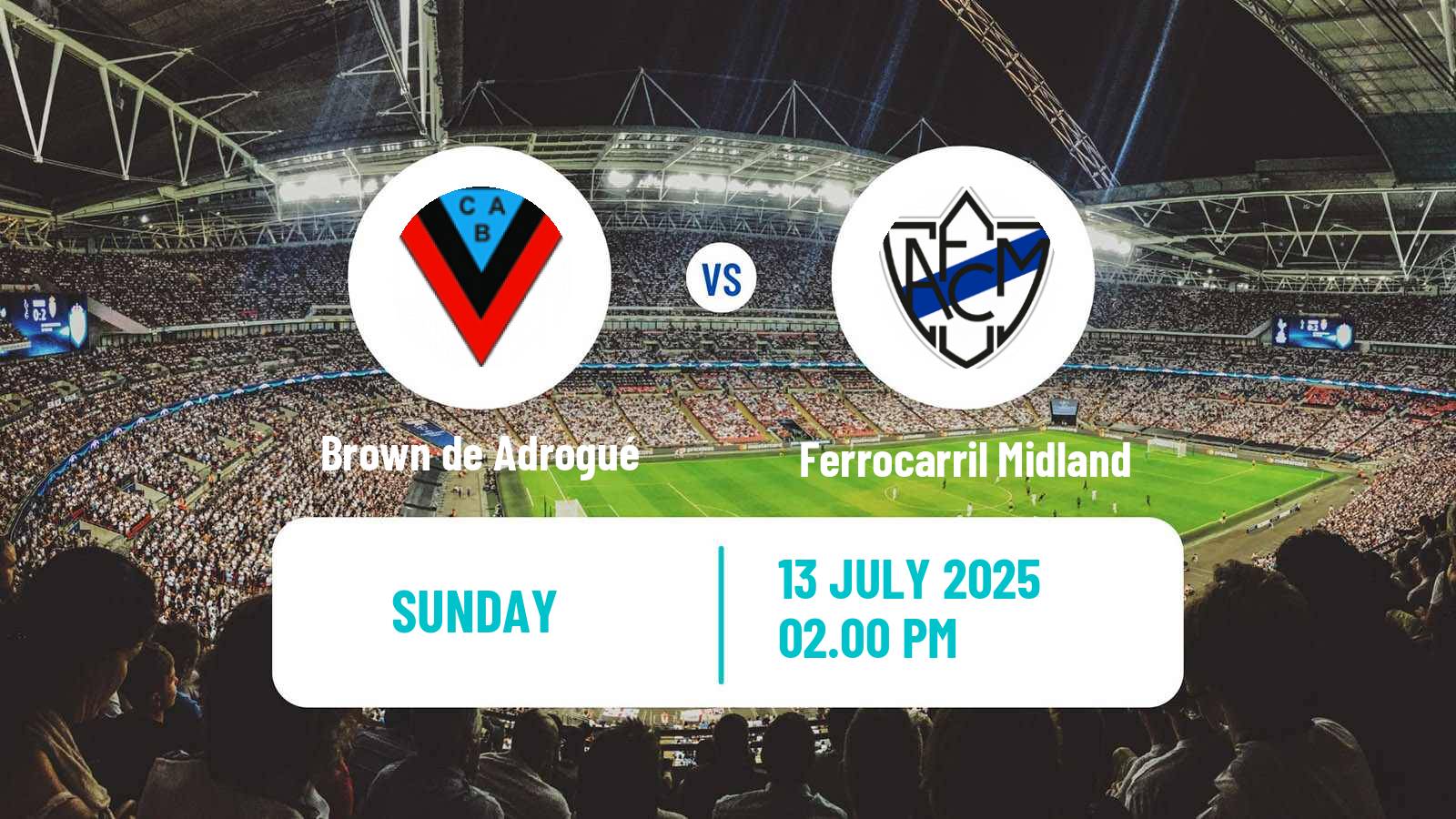 Soccer Argentinian Primera B Brown de Adrogué - Ferrocarril Midland