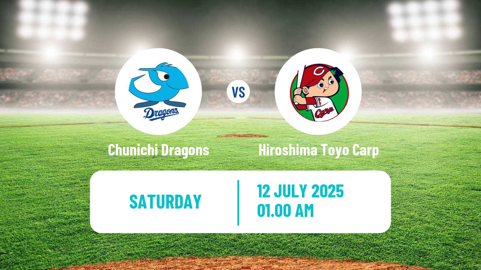 Baseball NPB Chunichi Dragons - Hiroshima Toyo Carp